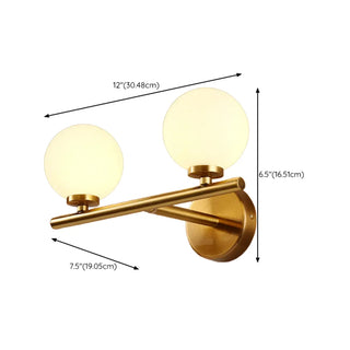 ZOWALA - Modern Gold Double Globe Vanity Wall Sconce Light Image - 27