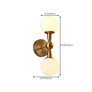 ZOWALA - Modern Gold Double Globe Vanity Wall Sconce Light Image - 30