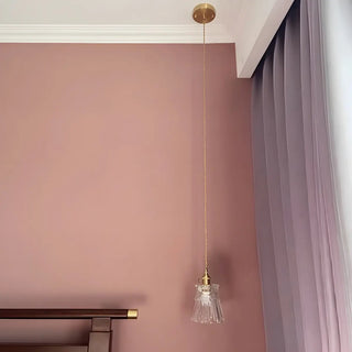 ZOWALA - Classic Elegant Clear Glass Flared Living Room Pendant Light Image - 3