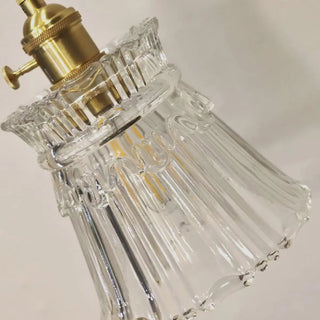 ZOWALA - Classic Elegant Clear Glass Flared Living Room Pendant Light Image - 5