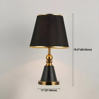 Modern Fabric Cylinder Shade Conical Base Table Lamp Zawala Image - 15