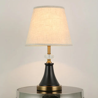 Modern Fabric Cylinder Shade Conical Base Table Lamp Zawala Image - 4