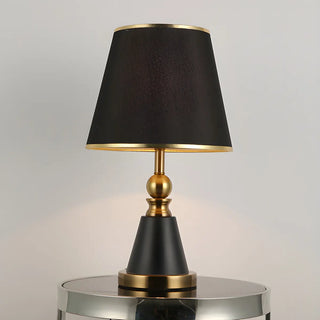 Modern Fabric Cylinder Shade Conical Base Table Lamp Zawala Image - 5