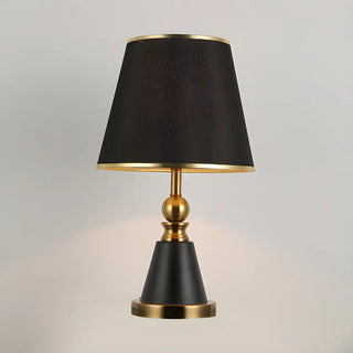 Modern Fabric Cylinder Shade Conical Base Table Lamp Zawala Image - 7