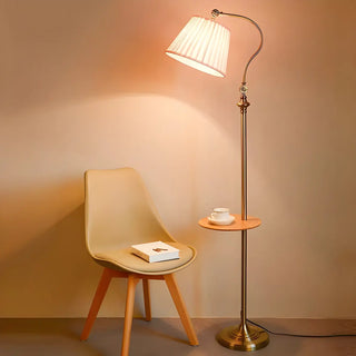 Classic Barrel Bedside Metal Side Table Floor Lamp Zawala Image - 1