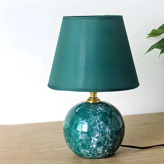 Stylish Nordic Fabric Shade Globe Ceramic Table Lamp Zawala Image - 14