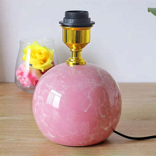 Stylish Nordic Fabric Shade Globe Ceramic Table Lamp Zawala Image - 19