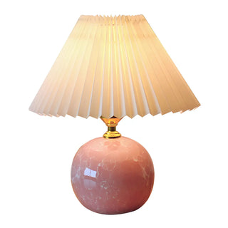 Stylish Nordic Fabric Shade Globe Ceramic Table Lamp Zawala Image - 21
