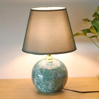 Stylish Nordic Fabric Shade Globe Ceramic Table Lamp Zawala Image - 9