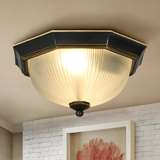 ZOWALA - Classic Frosted Glass Bowl-Shaped Flush Mount Light Image - 2
