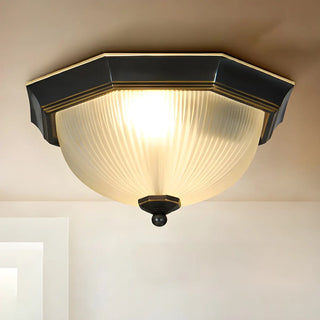 ZOWALA - Classic Frosted Glass Bowl-Shaped Flush Mount Light Image - 3