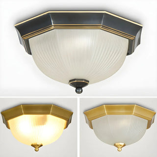 ZOWALA - Classic Frosted Glass Bowl-Shaped Flush Mount Light Image - 4