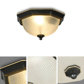 ZOWALA - Classic Frosted Glass Bowl-Shaped Flush Mount Light Image - 5