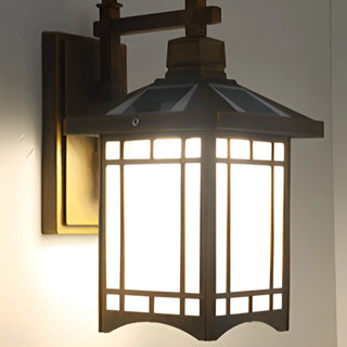 Classic Square Metal Outdoor Glass Lantern Wall Light Zawala Image - 10