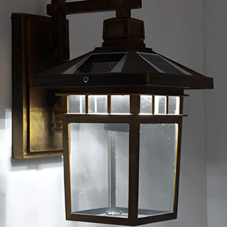 Classic Square Metal Outdoor Glass Lantern Wall Light Zawala Image - 11