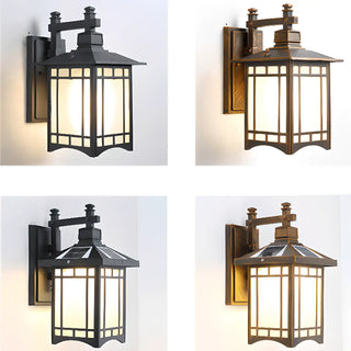 Classic Square Metal Outdoor Glass Lantern Wall Light Zawala Image - 13