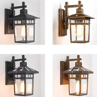 Classic Square Metal Outdoor Glass Lantern Wall Light Zawala Image - 14