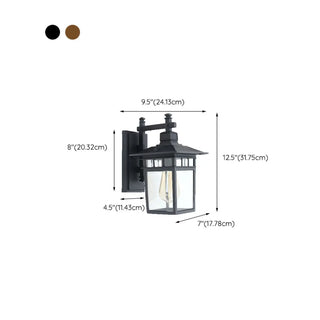 Classic Square Metal Outdoor Glass Lantern Wall Light Zawala Image - 19