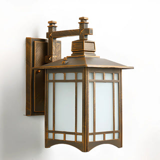 Classic Square Metal Outdoor Glass Lantern Wall Light Zawala Image - 3