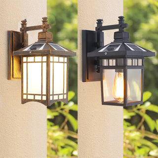 Classic Square Metal Outdoor Glass Lantern Wall Light Zawala Image - 4