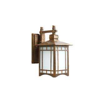 Classic Square Metal Outdoor Glass Lantern Wall Light Zawala Image - 6