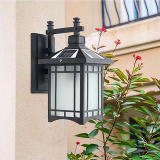 Classic Square Metal Outdoor Glass Lantern Wall Light Zawala Image - 9