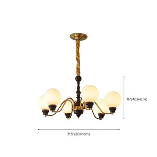 Large Glass Ball Curve Arm Gold Living Room Chandelier #size