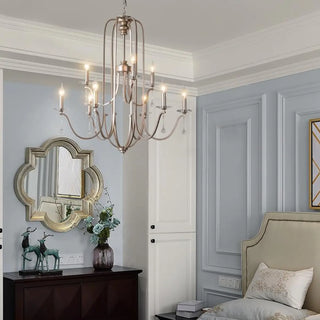 ZOWALA - Nickel Crystal Candle Tiered Living Room Classic Chandelier Image - 4