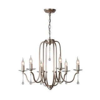 ZOWALA - Nickel Crystal Candle Tiered Living Room Classic Chandelier Image - 7