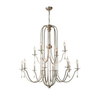 ZOWALA - Nickel Crystal Candle Tiered Living Room Classic Chandelier Image - 9