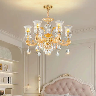 ZOWALA - Crystal Gold Large Living Room Bell Classic Chandelier Image - 2