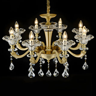 ZOWALA - Gold Candle Crystal Candle Dining Room Classic Chandelier Image - 10