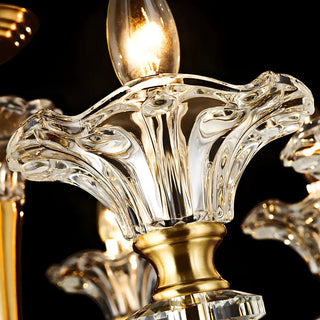 ZOWALA - Gold Candle Crystal Candle Dining Room Classic Chandelier Image - 13