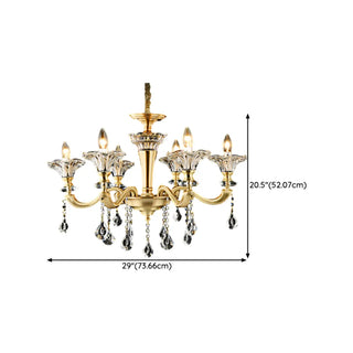 ZOWALA - Gold Candle Crystal Candle Dining Room Classic Chandelier #size