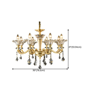 ZOWALA - Gold Candle Crystal Candle Dining Room Classic Chandelier Image - 15