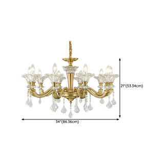 ZOWALA - Gold Candle Crystal Candle Dining Room Classic Chandelier Image - 16