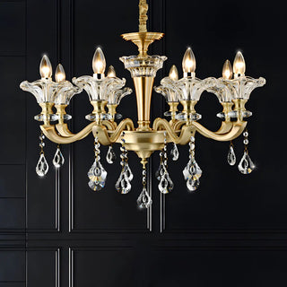 ZOWALA - Gold Candle Crystal Candle Dining Room Classic Chandelier Image - 3