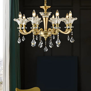 ZOWALA - Gold Candle Crystal Candle Dining Room Classic Chandelier Image - 4