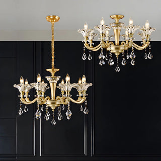 ZOWALA - Gold Candle Crystal Candle Dining Room Classic Chandelier Image - 5
