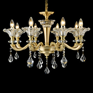 ZOWALA - Gold Candle Crystal Candle Dining Room Classic Chandelier Image - 7