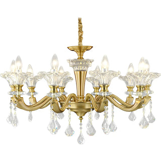 ZOWALA - Gold Candle Crystal Candle Dining Room Classic Chandelier Image - 8