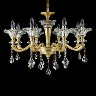 ZOWALA - Gold Candle Crystal Candle Dining Room Classic Chandelier Image - 9