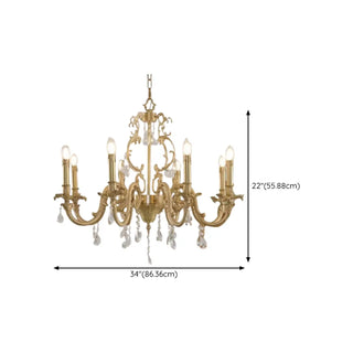 ZOWALA - Curve Gold Crystal Candle Living Room Classic Chandelier Image - 10