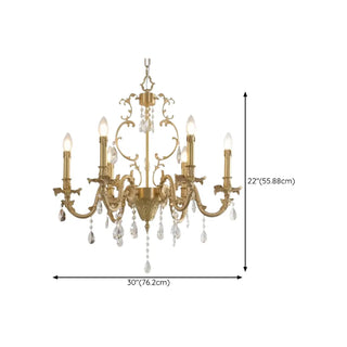 ZOWALA - Curve Gold Crystal Candle Living Room Classic Chandelier Image - 11