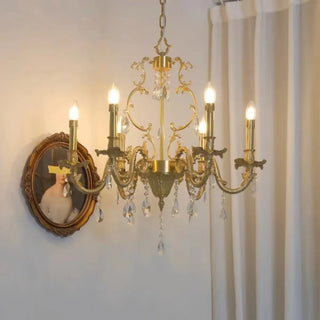 ZOWALA - Curve Gold Crystal Candle Living Room Classic Chandelier Image - 3