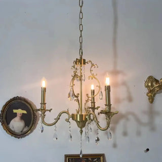 ZOWALA - Curve Gold Crystal Candle Living Room Classic Chandelier Image - 4