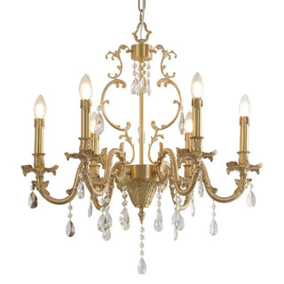 ZOWALA - Curve Gold Crystal Candle Living Room Classic Chandelier Image - 5