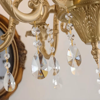 ZOWALA - Curve Gold Crystal Candle Living Room Classic Chandelier Image - 6