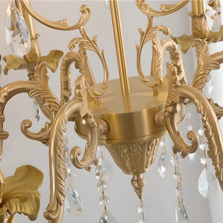 ZOWALA - Curve Gold Crystal Candle Living Room Classic Chandelier Image - 7