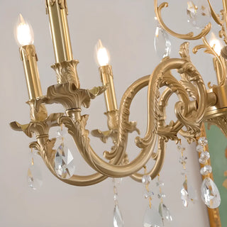 ZOWALA - Curve Gold Crystal Candle Living Room Classic Chandelier Image - 8
